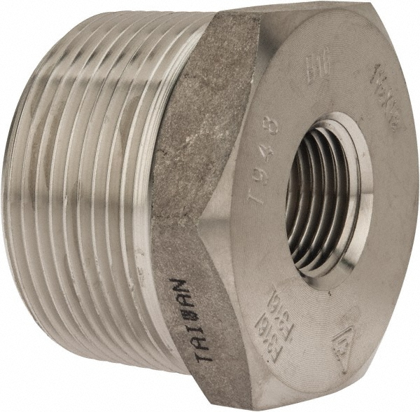 Merit Brass Pipe Bushing: 1-1/2 x 1", 316 & 316L Stainless Steel - 3614D-2416