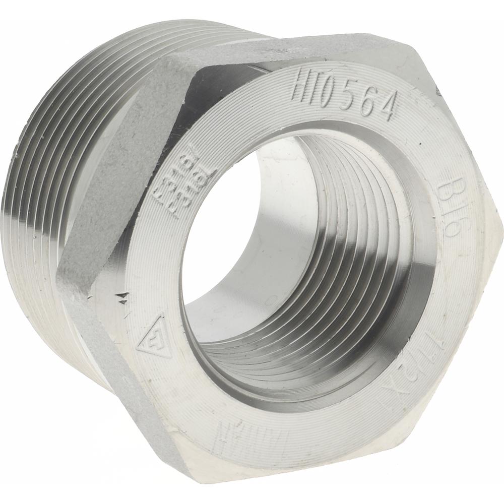 Merit Brass Pipe Bushing: 1-1/2 x 1", 316 & 316L Stainless Steel - 3614D-2416