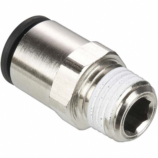 SMC PNEUMATICS Push-to-Connect Push-to-Connect Fitting: Connector, BSPT, 16.00 mm OD - KQ2H16-03AS