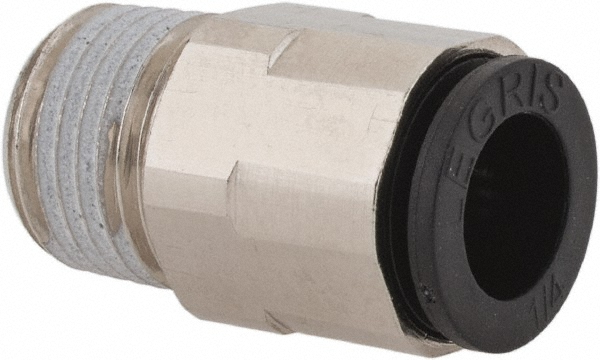 Parker Push-to-Connect Push-to-Connect x Male NPTF Fitting: Connector, 3/8 Thread, NPTF, 3/8" OD - W68PLP-6-6