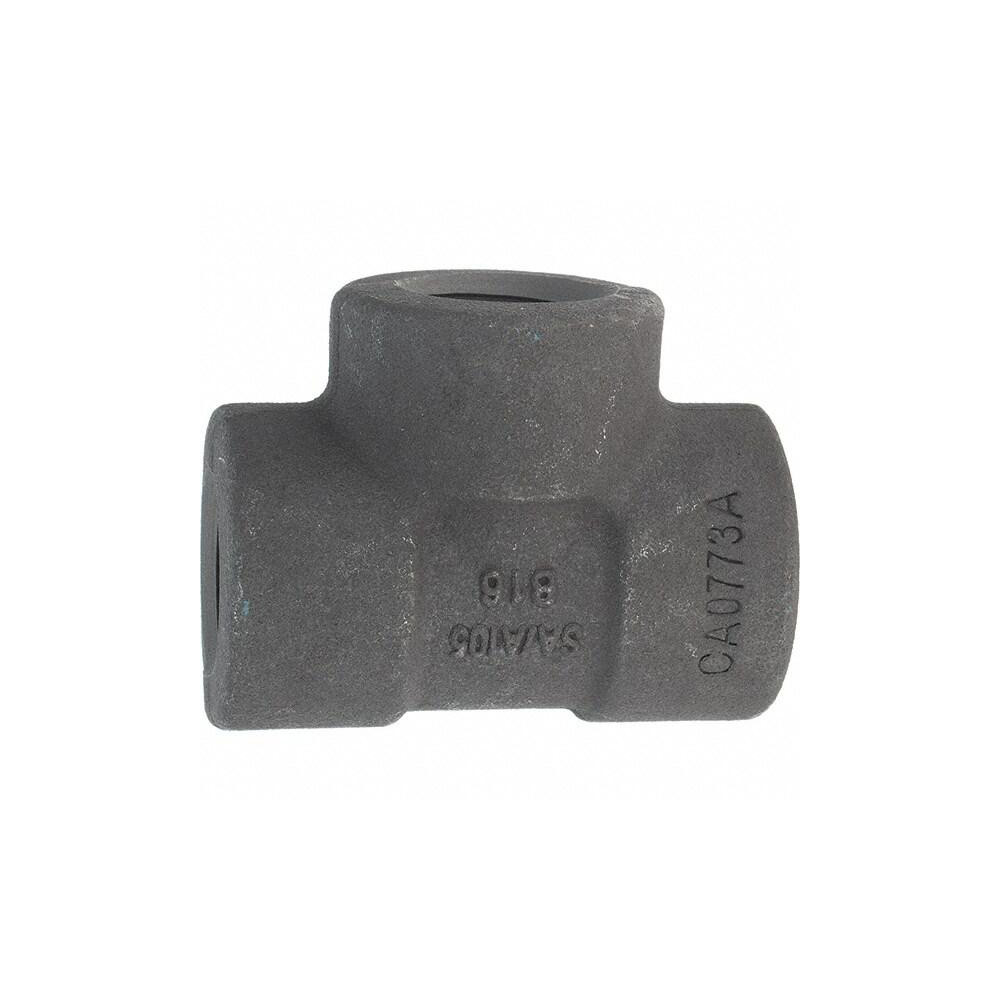 Anvil Black Pipe Fittings: Tee, 3/4", Threaded, Forged Carbon Steel - 0361119803