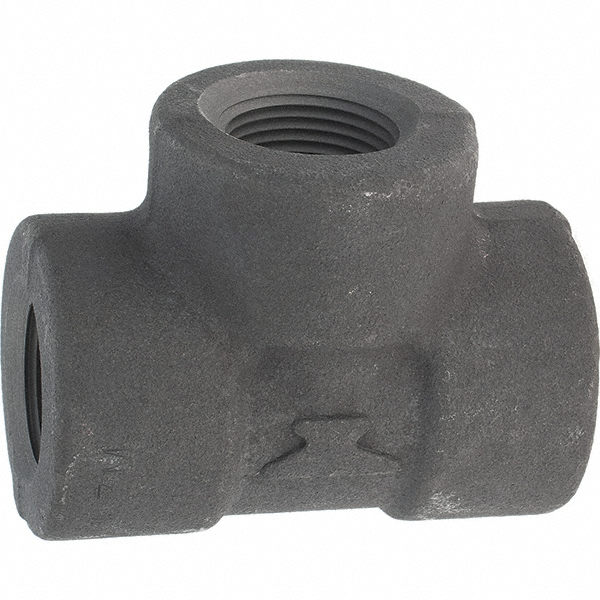 Anvil Black Pipe Fittings: Tee, 3/4", Threaded, Forged Carbon Steel - 0361119803