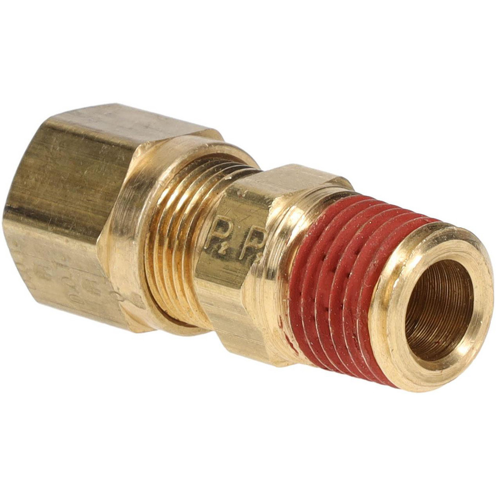 Parker Compression Tube Male Connector: 1/4, 1/4" Tube OD, Compression x MNPTF - VS68NTA-4-4
