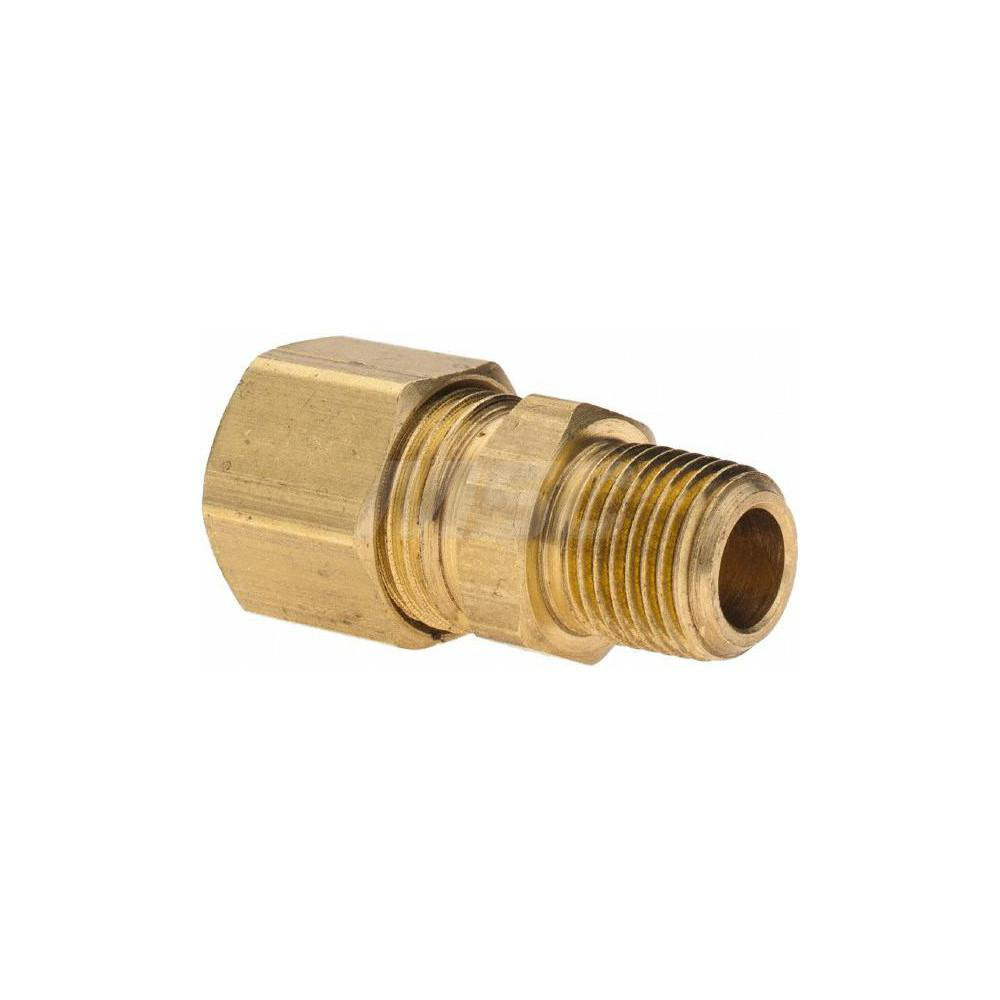 Parker Compression Tube Connector: 1/8-27, 5/16" Tube OD, Compression x MNPT - -11057-A