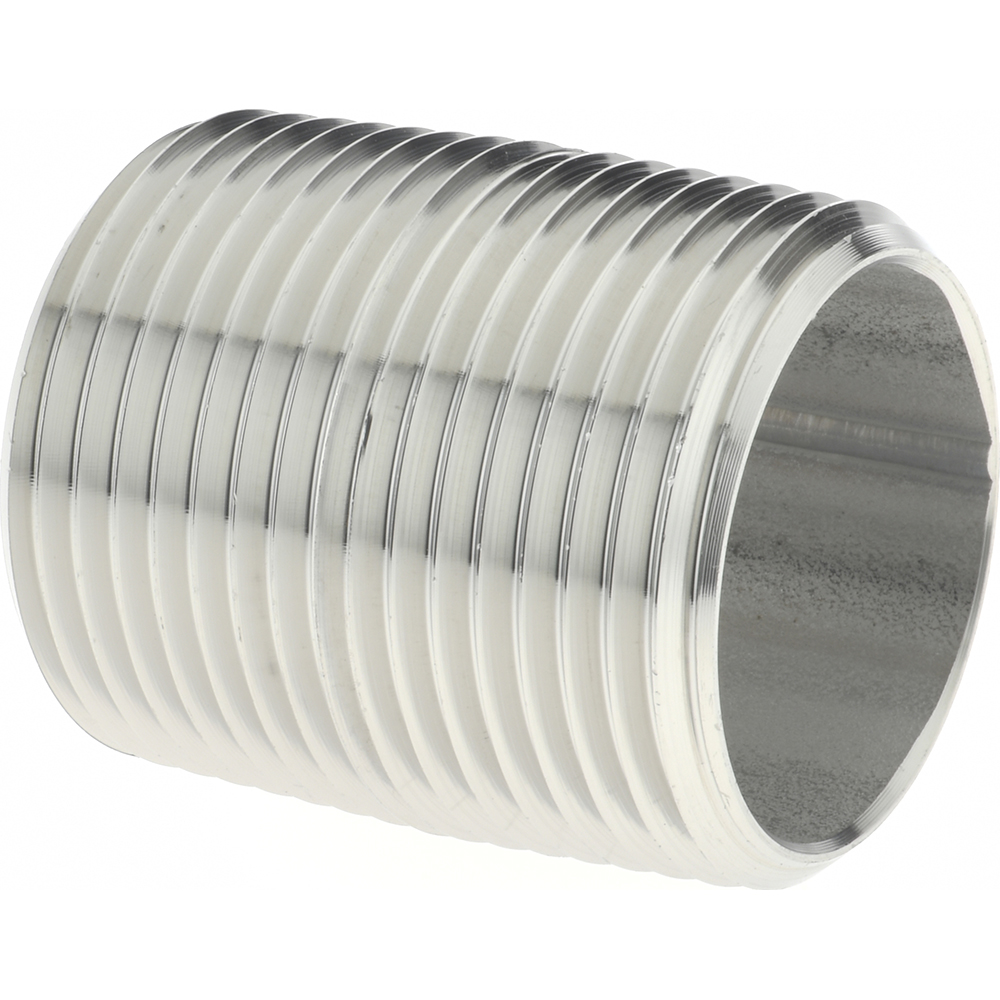 Merit Brass Stainless Steel Pipe Nipple: 1" Pipe, Grade 304 & 304L - 4516-500
