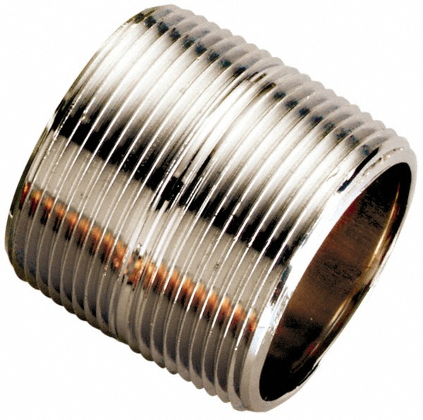 Merit Brass Stainless Steel Pipe Nipple: 1" Pipe, Grade 304 & 304L - 4516-500