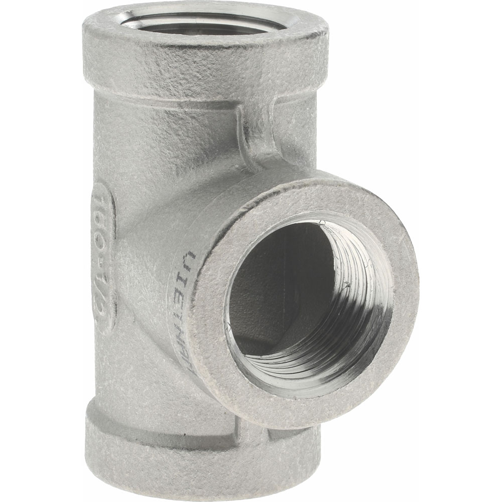 Merit Brass Pipe Tee: 1/2", 316 Stainless Steel - K606-08