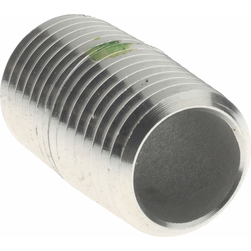 Merit Brass Stainless Steel Pipe Nipple: 1/4" Pipe, Grade 316 & 316L - 6004-001