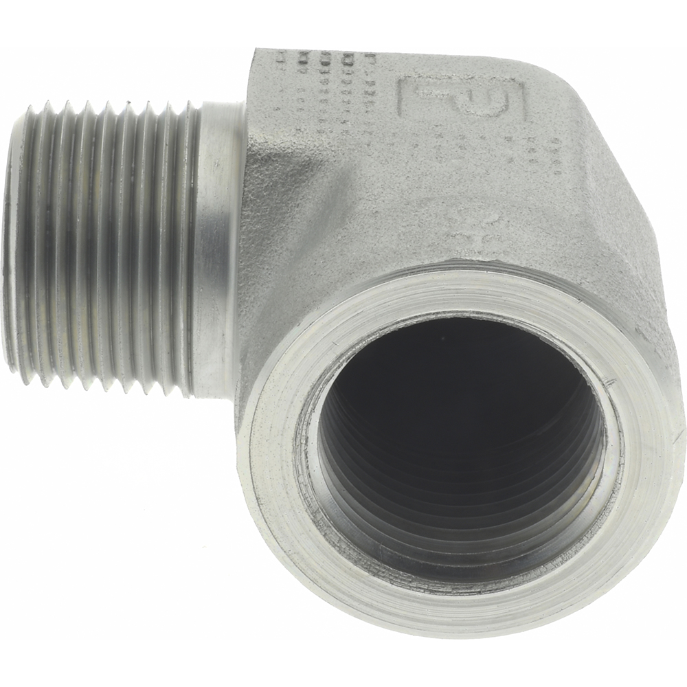 Parker Industrial Pipe 90 ° Street Elbow: 1/8" Female Thread, 1/8" Male Thread, MNPTF x FNPTF - 1/8 CD-S