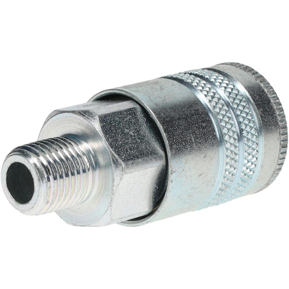 Parker Pneumatic Hose Coupling: 1/4-18, 3/8" Body Dia, Industrial Interchange - 24C