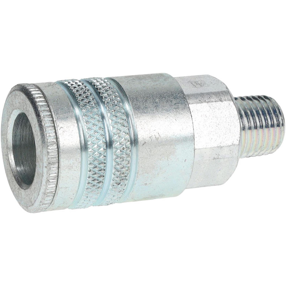 Parker Pneumatic Hose Coupling: 1/4-18, 3/8" Body Dia, Industrial Interchange - 24C