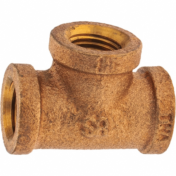 Merit Brass Brass Pipe Tee: 1/2" Fitting, Threaded, FBSPT x FBSPT x FBSPT, Class 125 - XB106-08