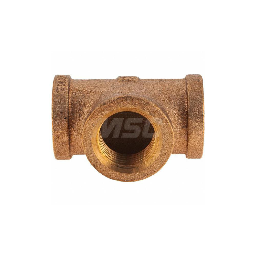 Merit Brass Brass Pipe Tee: 1/2" Fitting, Threaded, FBSPT x FBSPT x FBSPT, Class 125 - XB106-08