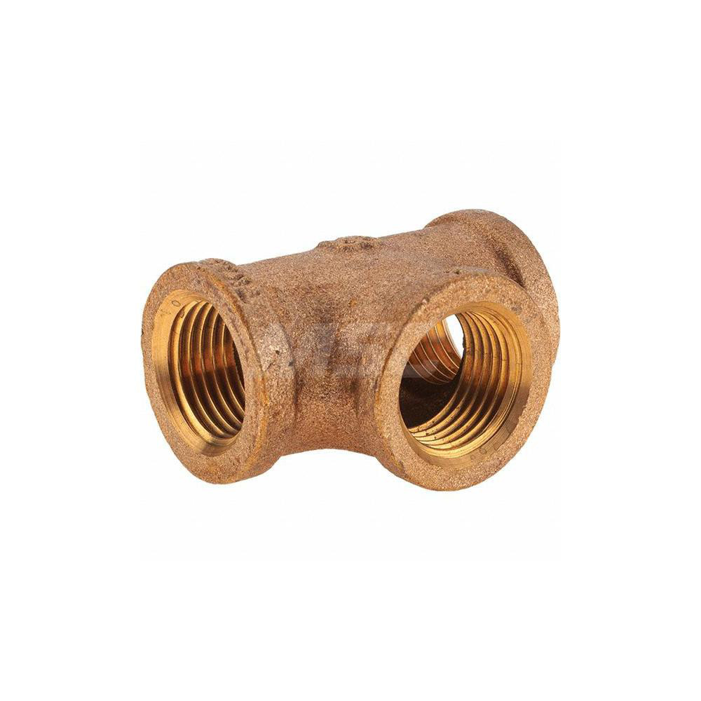 Merit Brass Brass Pipe Tee: 1/2" Fitting, Threaded, FBSPT x FBSPT x FBSPT, Class 125 - XB106-08