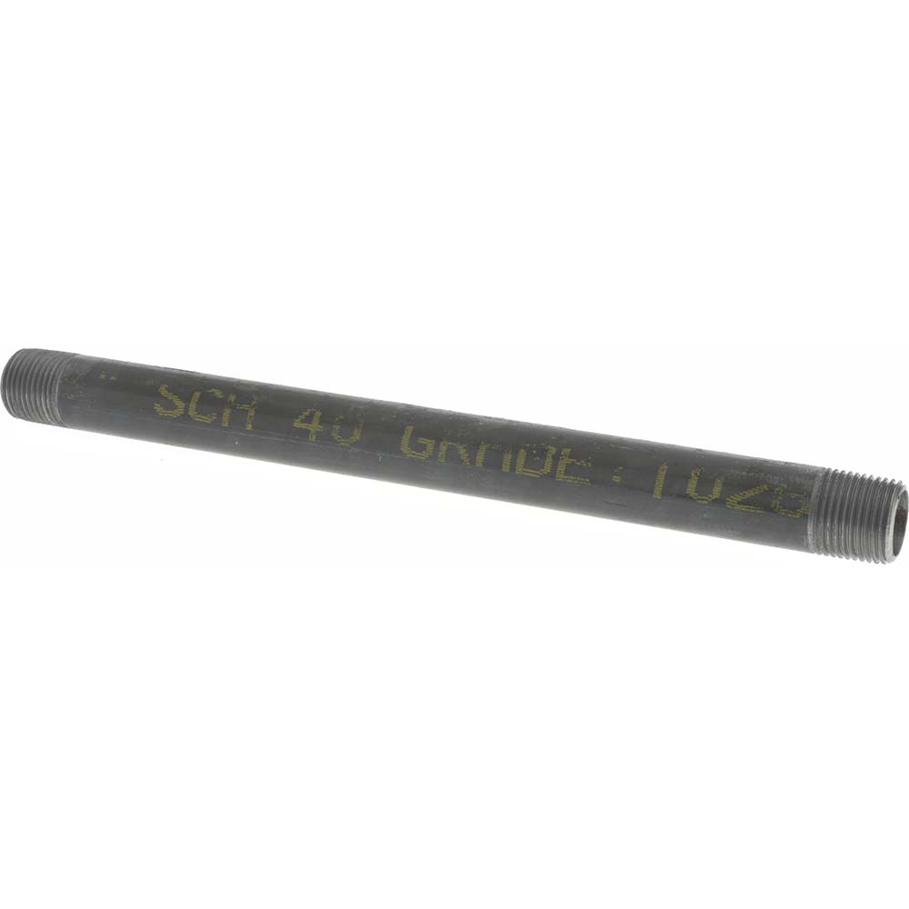 Anvil Black Pipe Nipple: 3/8" Dia x 10" Long, Schedule 40 - 0330013400