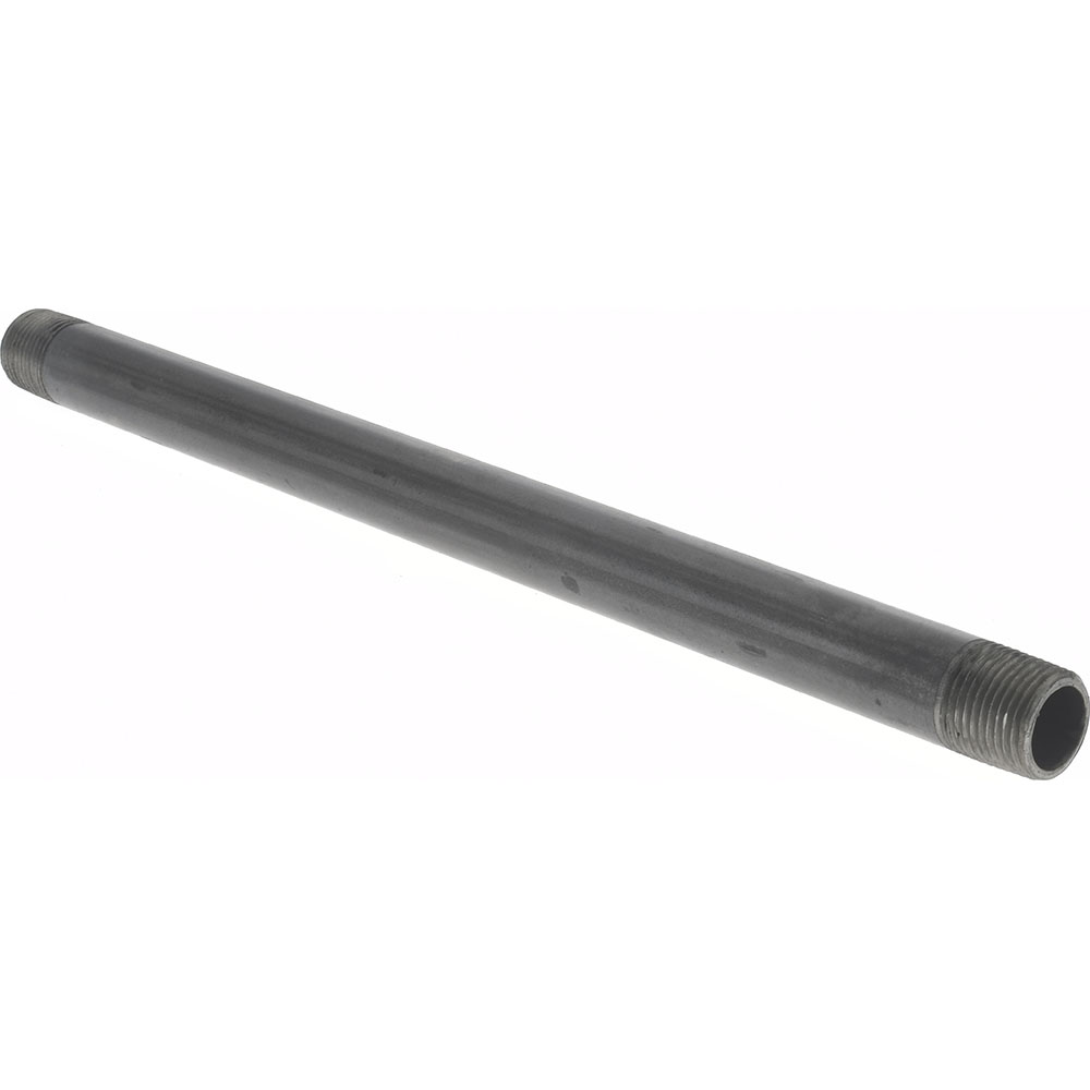 Anvil Black Pipe Nipple: 3/8" Dia x 10" Long, Schedule 40 - 0330013400