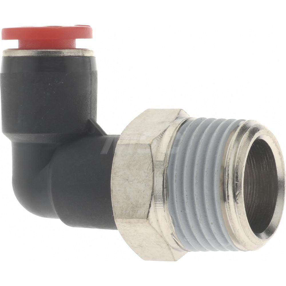 Norgren Push-to-Connect Tube x Male x Tube x Male BSPT Fitting: Elbow, BSPT, 6.00 mm OD - C01470638