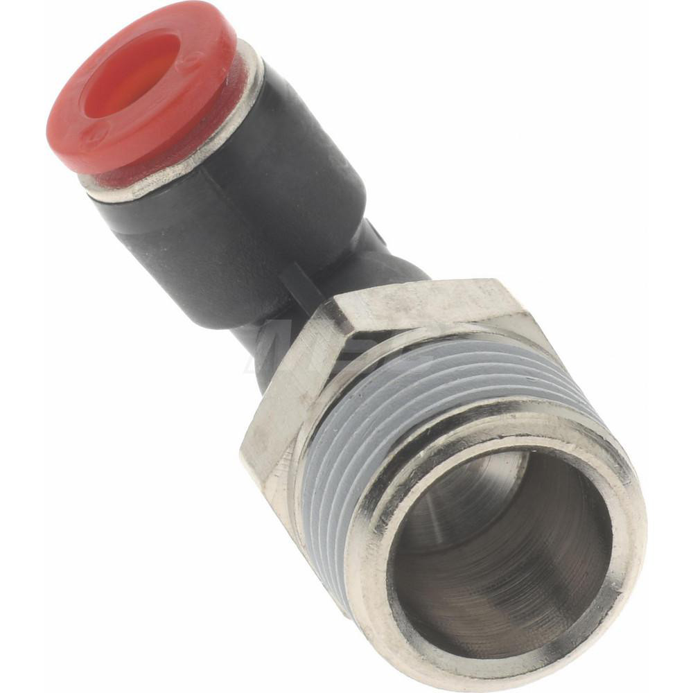 Norgren Push-to-Connect Tube x Male x Tube x Male BSPT Fitting: Elbow, BSPT, 6.00 mm OD - C01470638