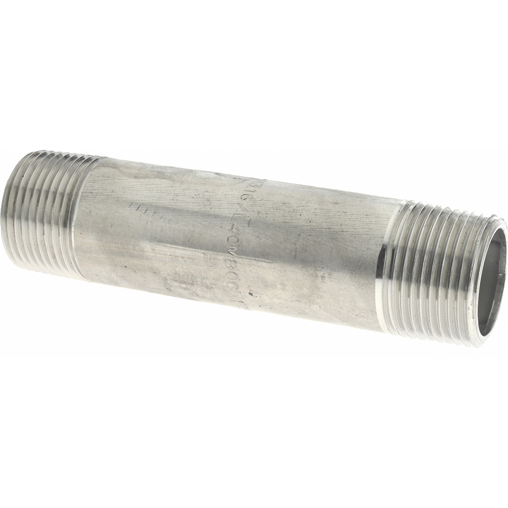 Merit Brass Stainless Steel Pipe Nipple: 3/4" Pipe, Grade 304 & 304L - 4012-400