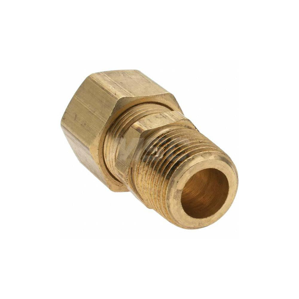 Parker Compression Tube Connector: 3/8-18, 1/2" Tube OD, Compression x MNPT - -11060-A