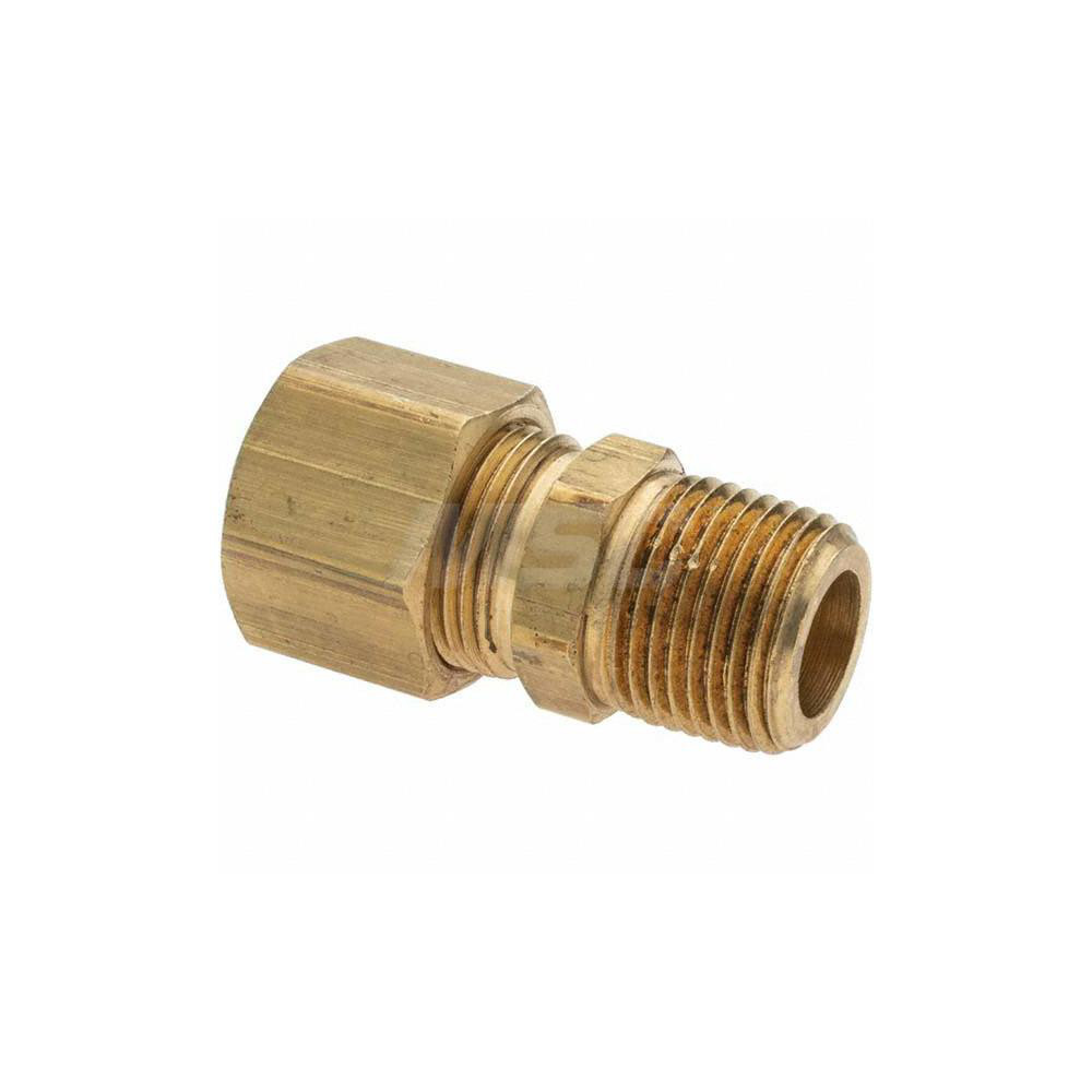 Parker Compression Tube Connector: 3/8-18, 1/2" Tube OD, Compression x MNPT - -11060-A