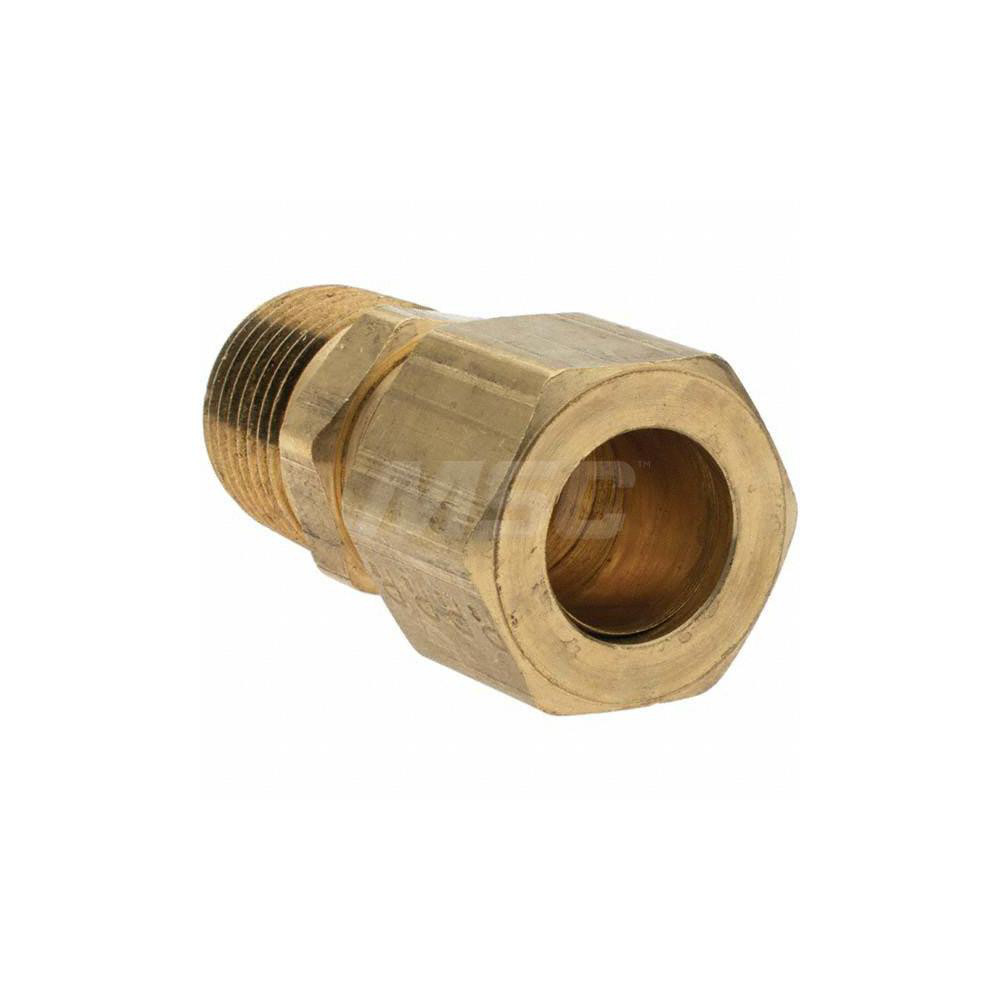 Parker Compression Tube Connector: 3/8-18, 1/2" Tube OD, Compression x MNPT - -11060-A