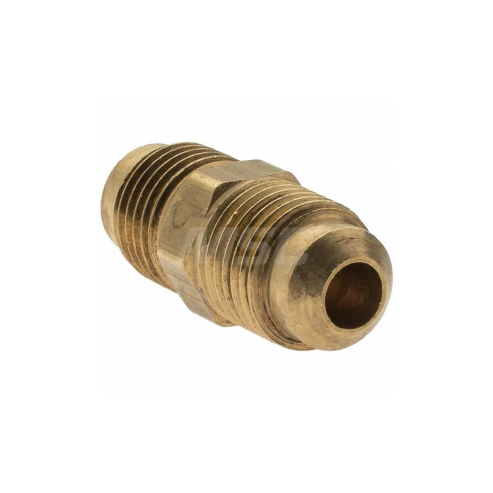 Parker Brass Flared Tube Union: 5/16" OD, 1/2-20 Thread, 45 deg Flared Angle - -11012-3