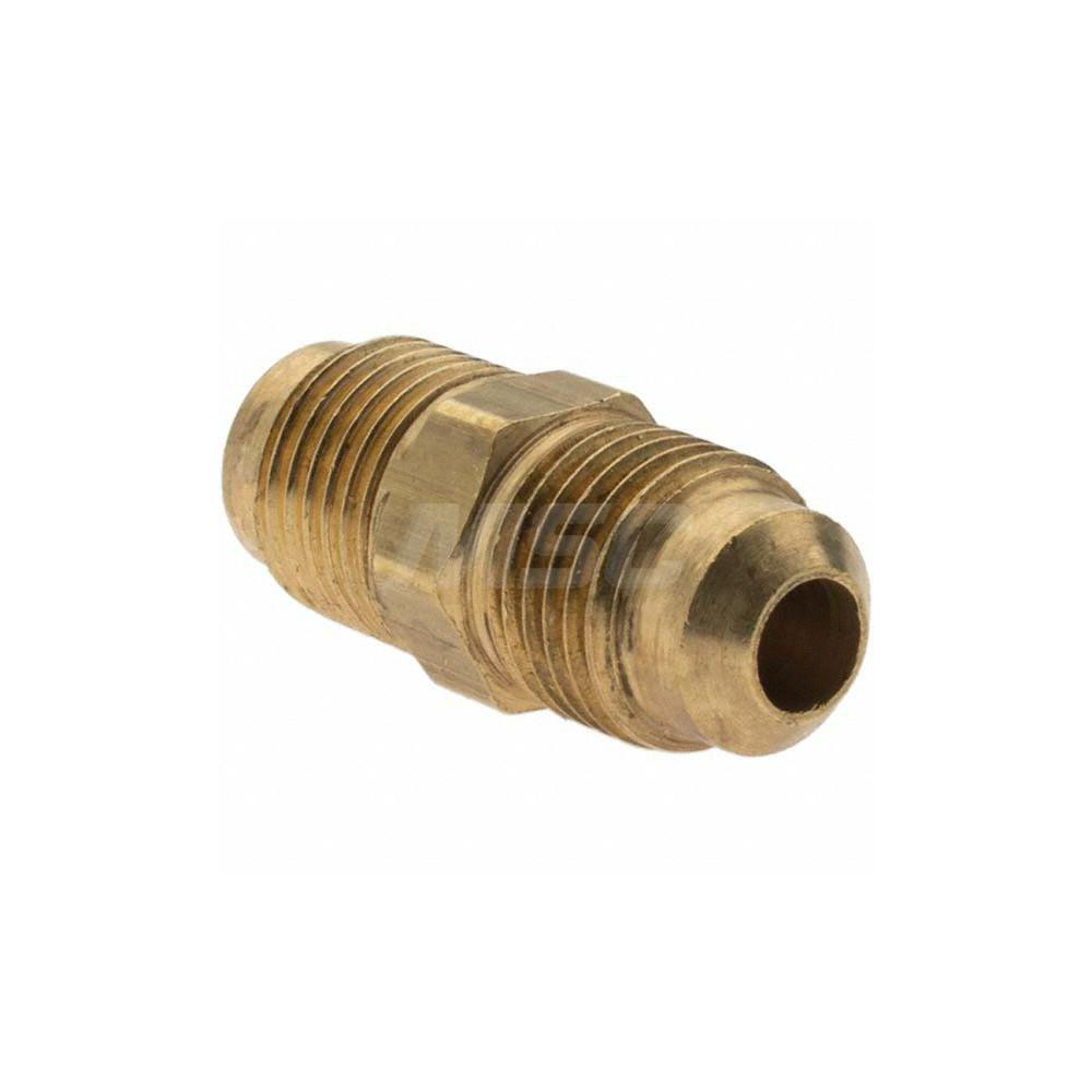 Parker Brass Flared Tube Union: 5/16" OD, 1/2-20 Thread, 45 deg Flared Angle - -11012-3
