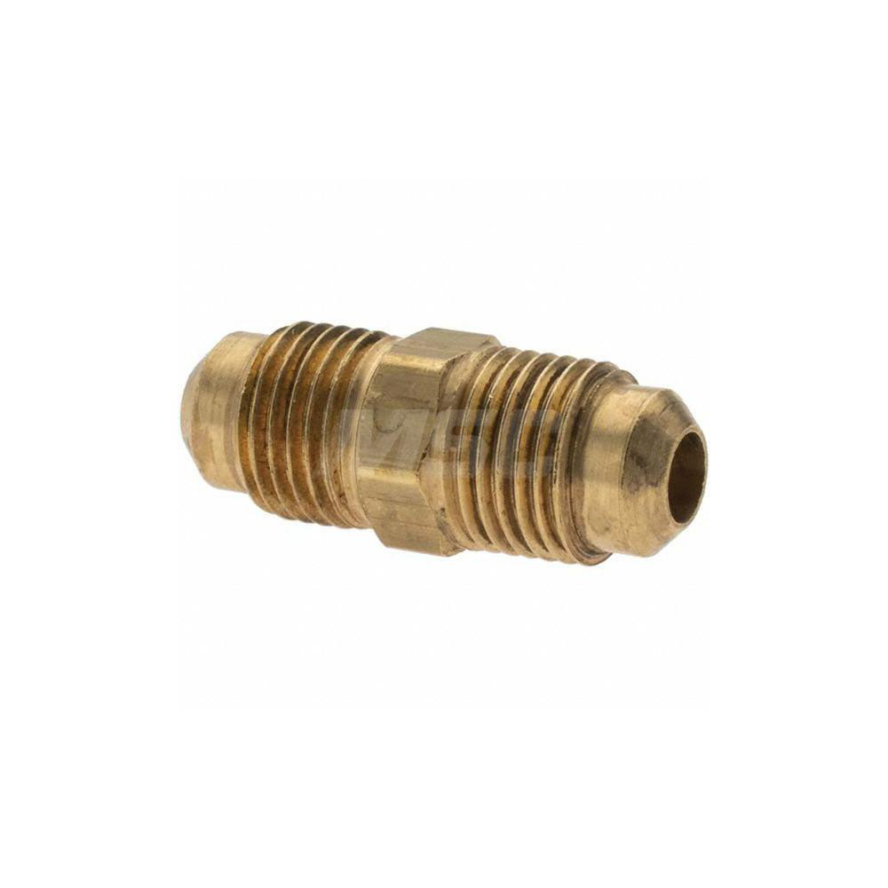 Parker Brass Flared Tube Union: 5/16" OD, 1/2-20 Thread, 45 deg Flared Angle - -11012-3