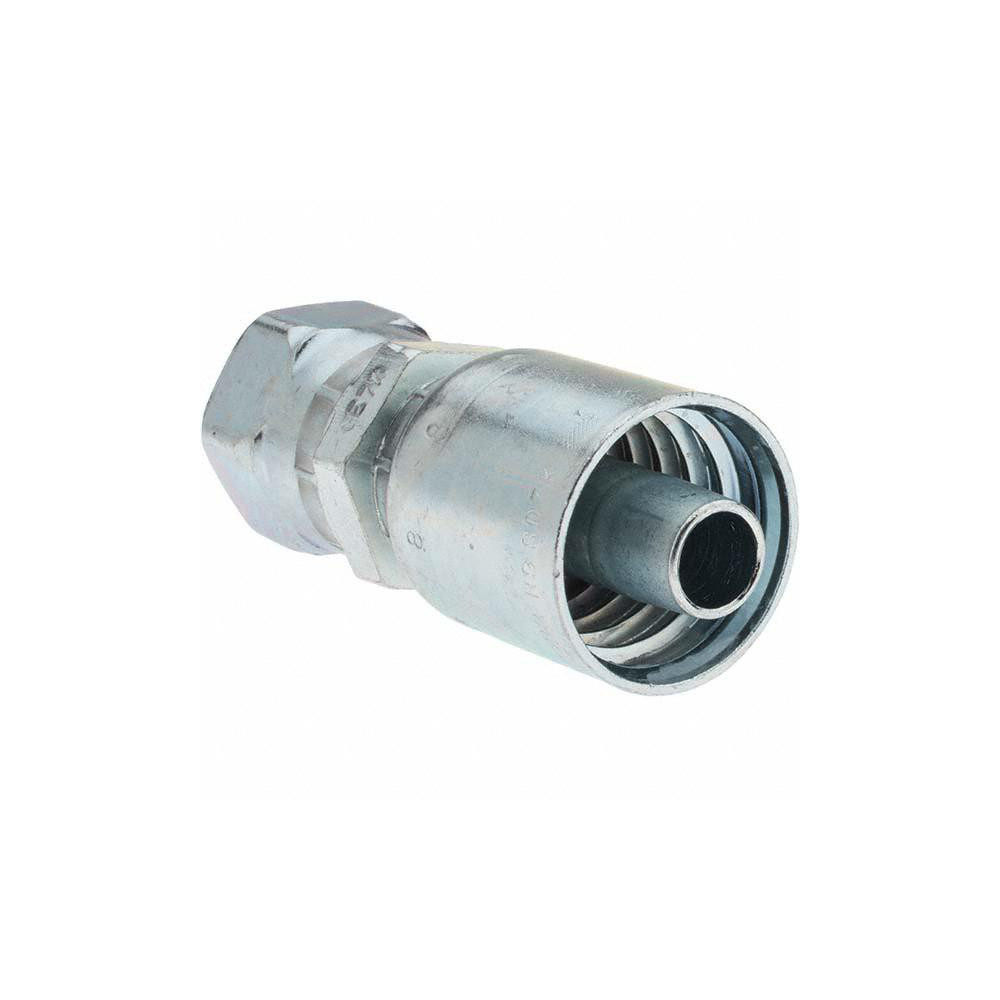Parker Hydraulic Hose Swivel Fitting: 0.5" ID, 8 mm, 1/2-14 - KP84364