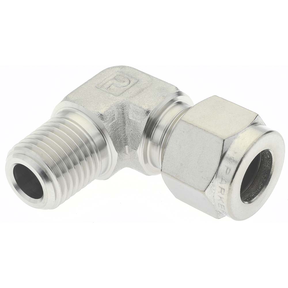 Parker Compression Tube Female Elbow: 3/8-18, 3/8" Tube OD, Compression x FNPT - 6FEL6N-316