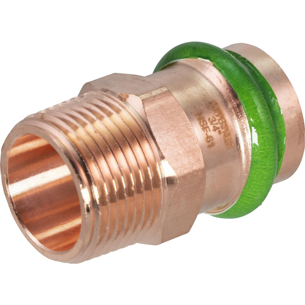 Merit Brass Copper Pipe Fittings: Fitting Type: 90 Deg Elbow; Fitting Size: 3/4; Style: Press Fitting; Connection Type: Push-to-Connect - MB11240