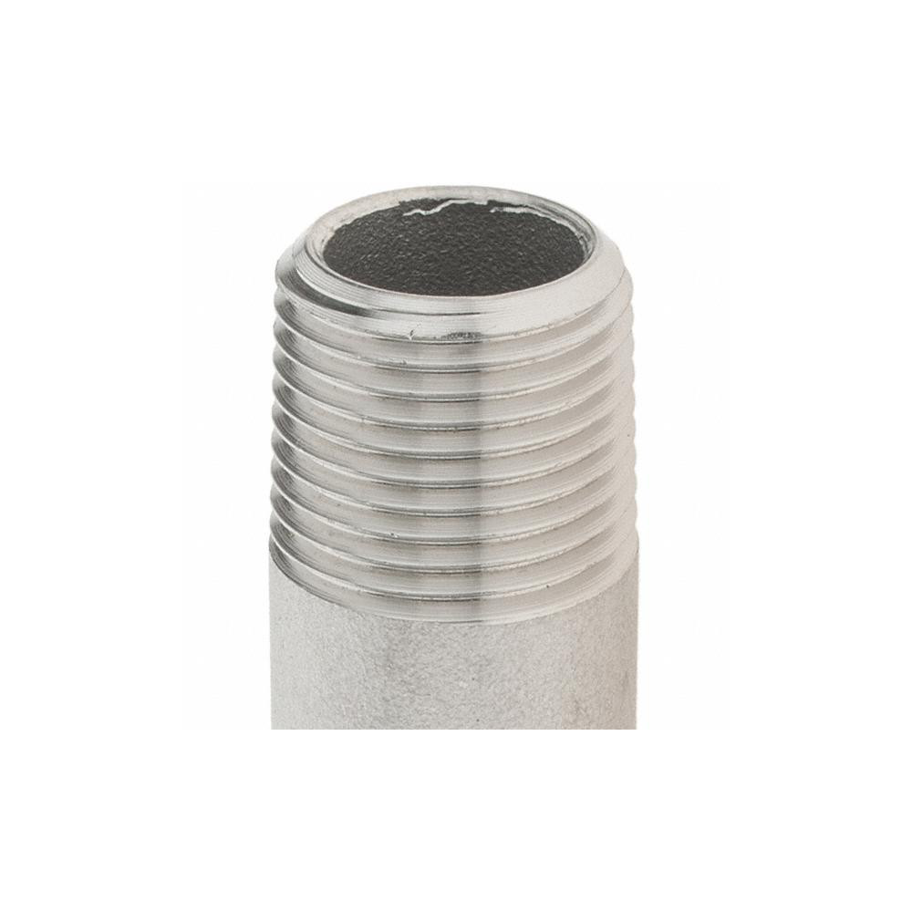Value Collection Stainless Steel Pipe Nipple: 3/8" Pipe, Grade 304 & 304L - 4BN3/8*41/2
