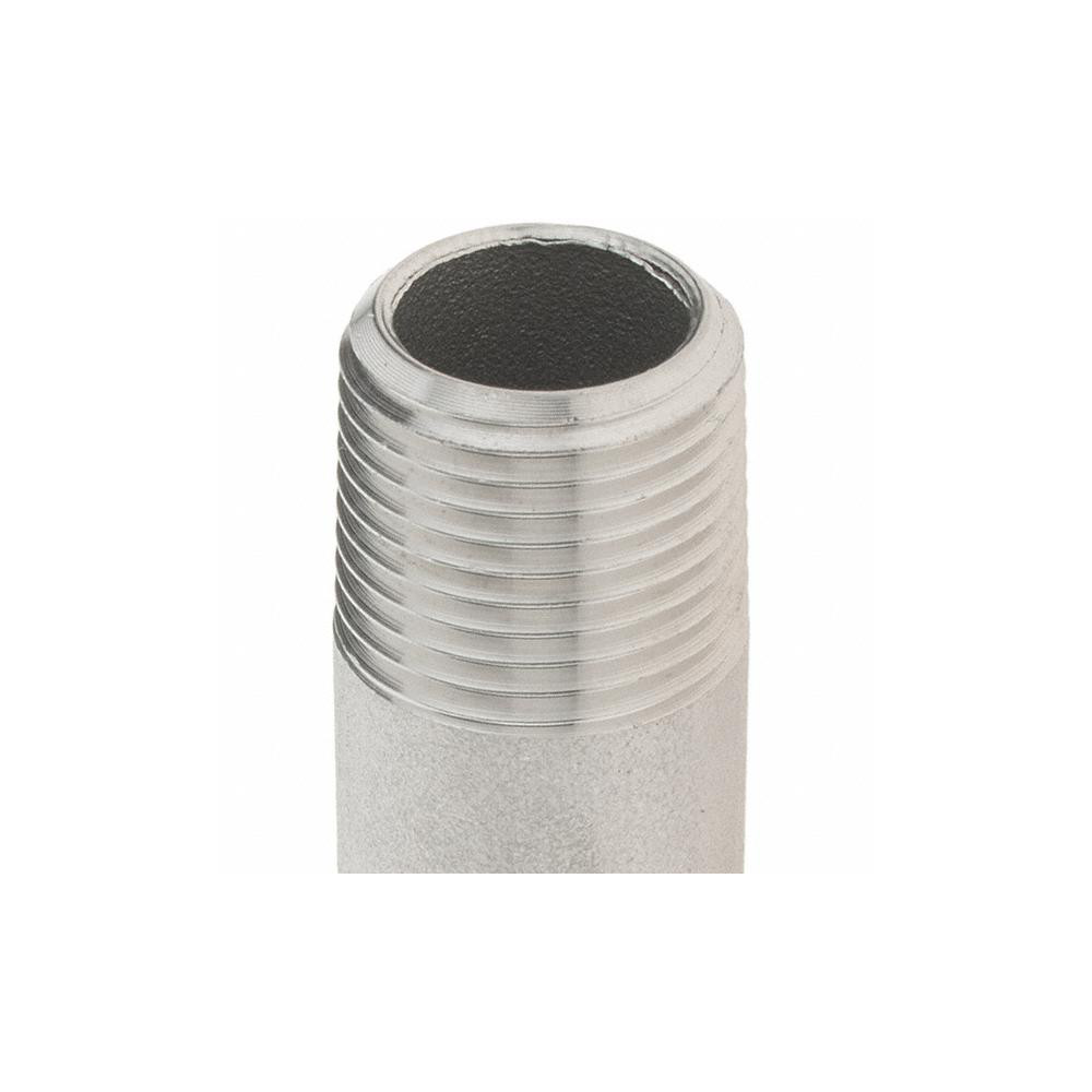 Value Collection Stainless Steel Pipe Nipple: 3/8" Pipe, Grade 304 & 304L - 4BN3/8*41/2