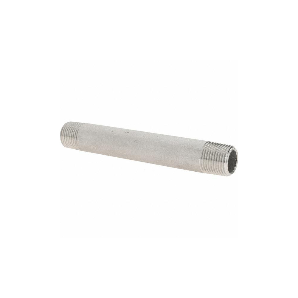 Value Collection Stainless Steel Pipe Nipple: 3/8" Pipe, Grade 304 & 304L - 4BN3/8*41/2
