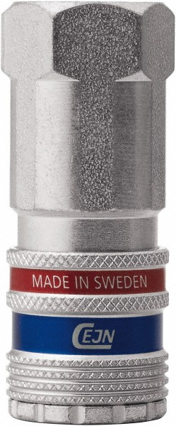 CEJN Pneumatic Hose Coupling: 3/8" Thread, 1/4" Body Dia, Industrial Interchange - 10 310 2404