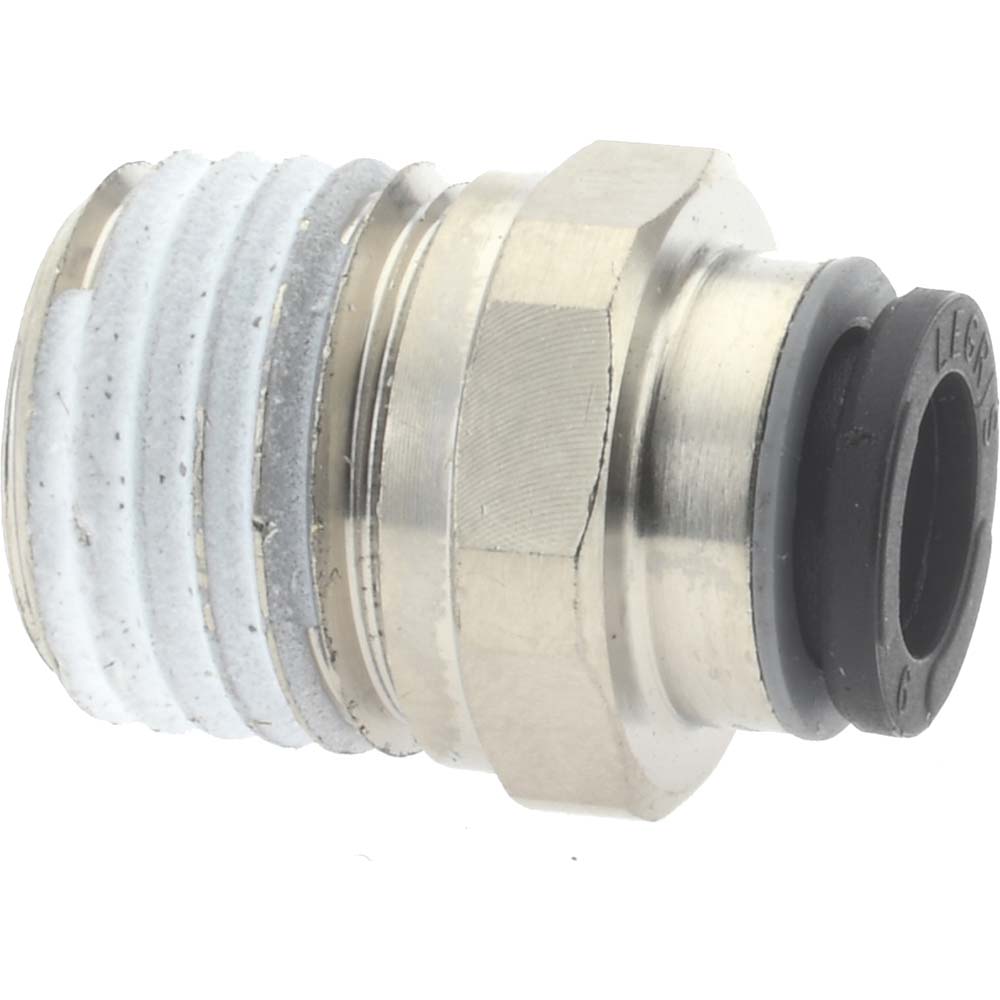 Legris Push-to-Connect Tube x MNPT x Tube x Male Fitting: Connector, NPT, 6.00 mm OD - 3175 06 14