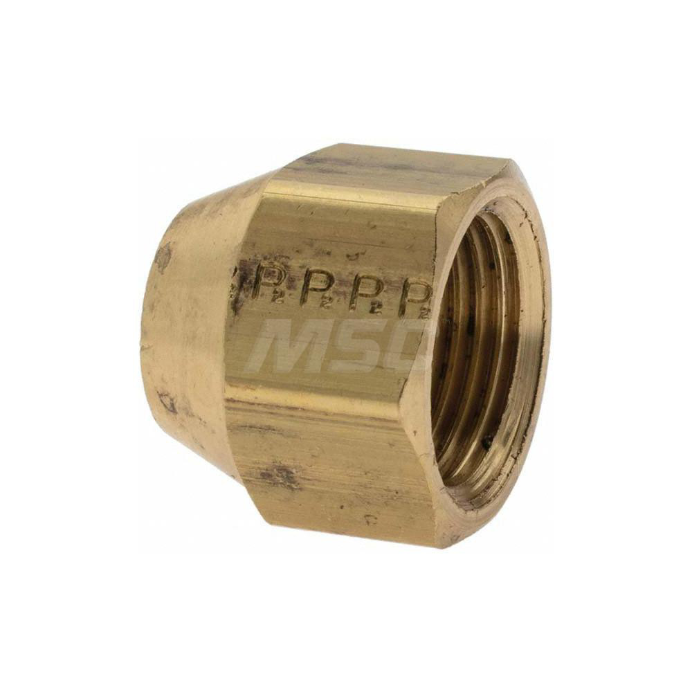 Parker Brass Flared Tube Cap: 5/8" OD, 7/8-14 Thread, 45 deg Flared Angle - -11011-6
