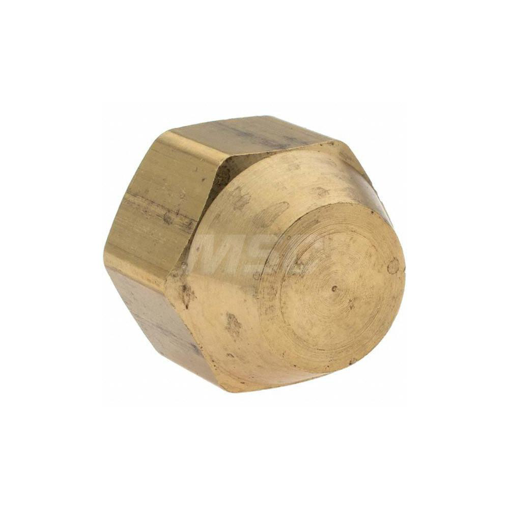 Parker Brass Flared Tube Cap: 5/8" OD, 7/8-14 Thread, 45 deg Flared Angle - -11011-6