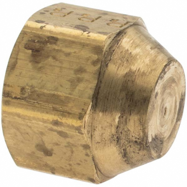 Parker Brass Flared Tube Cap: 5/8" OD, 7/8-14 Thread, 45 deg Flared Angle - -11011-6