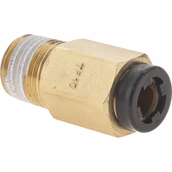 Parker Push-to-Connect Tube x MNPT x Tube x Male Fitting: Connector, NPT, 3/16" OD - BD-LG1014