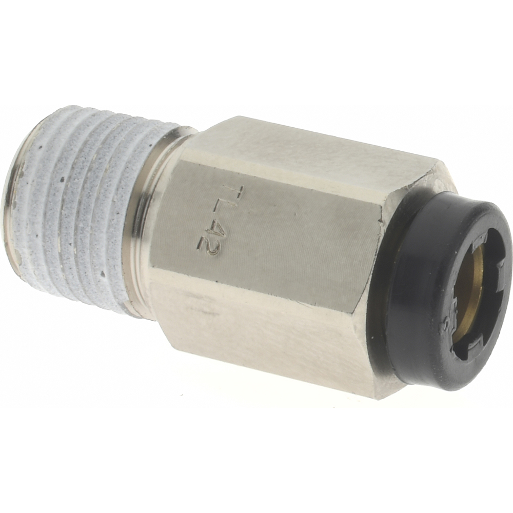 Parker Push-to-Connect Tube x MNPT x Tube x Male Fitting: Connector, NPT, 3/16" OD - BD-LG1014