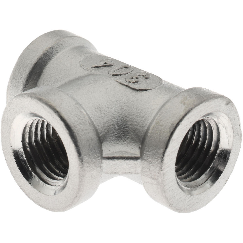 Value Collection Pipe Tee: 1/4", 304 Stainless Steel - 4TB1/4