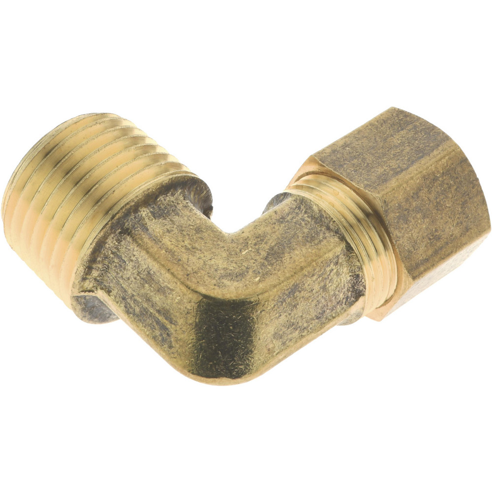 CerroBrass Compression Tube Male Elbow: 11/16-20, 1/2" Tube OD, Compression x MNPT - 18238