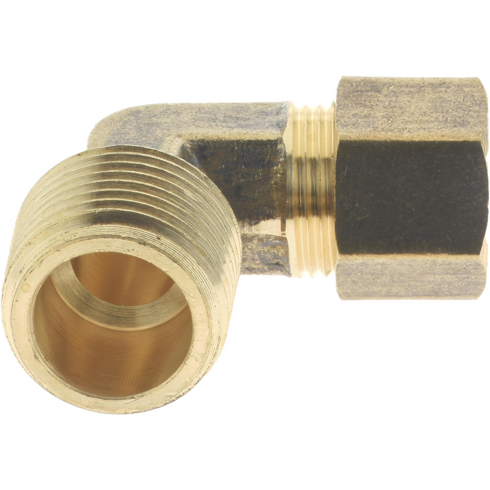 CerroBrass Compression Tube Male Elbow: 11/16-20, 1/2" Tube OD, Compression x MNPT - 18238