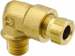 CerroBrass Compression Tube Male Elbow: 11/16-20, 1/2" Tube OD, Compression x MNPT - 18238