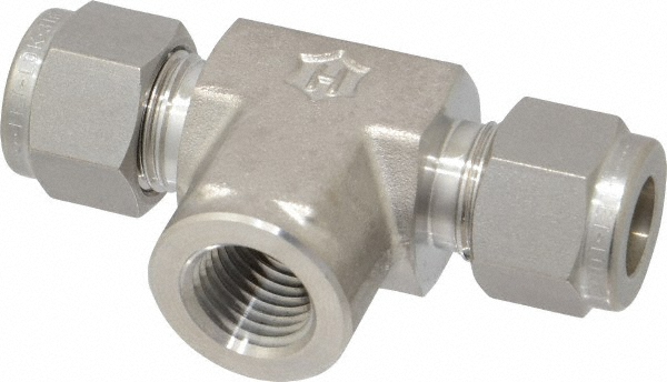 Ham-Let Compression Tube Female Branch Tee: 1/2" Tube OD, Compression x Compression x FNPT - 3002344