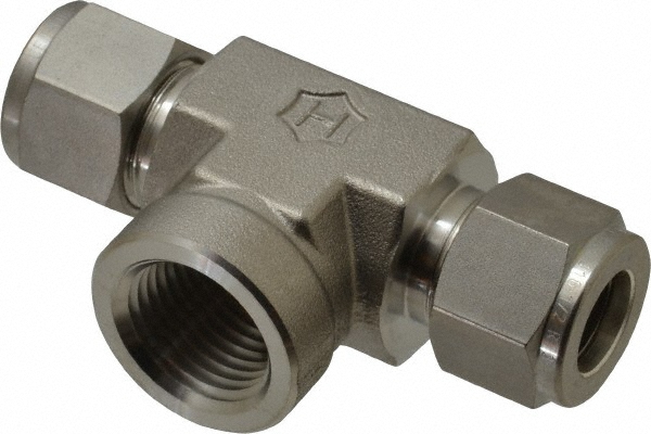 Ham-Let Compression Tube Female Branch Tee: 1/2" Tube OD, Compression x Compression x FNPT - 3002344