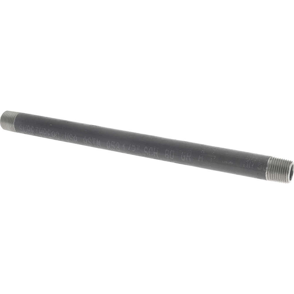 Value Collection Black Pipe Nipple: 1/2" Dia x 12" Long, Schedule 80 - 583-120XSBC