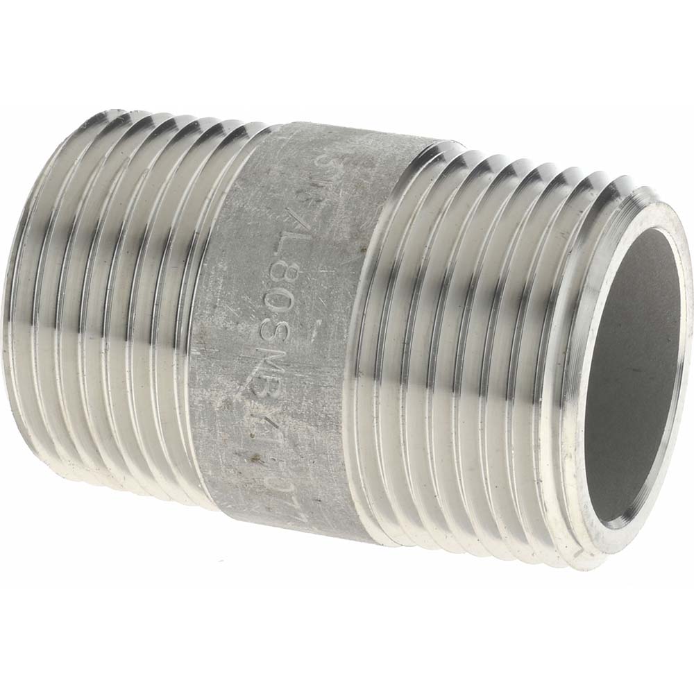Merit Brass Stainless Steel Pipe Nipple: 3/4" Pipe, Grade 316 & 316L - 6512-300